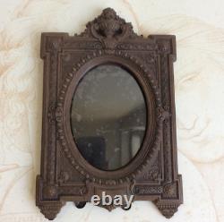 Antique Photo Frame in Brown Ebonite Gutta-Percha 19th Century