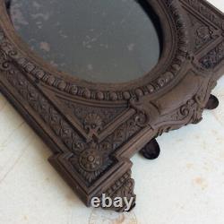 Antique Photo Frame in Brown Ebonite Gutta-Percha 19th Century