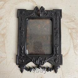 Antique Photo Frame in Ebonite Gutta-Percha 19th Century