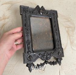 Antique Photo Frame in Ebonite Gutta-Percha 19th Century
