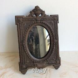 Antique Photo Frame in Ebonite Gutta-Percha Brown 19th Century