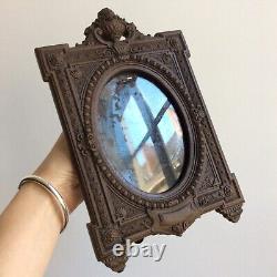 Antique Photo Frame in Ebonite Gutta-Percha Brown 19th Century