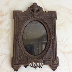 Antique Photo Frame in Ebonite Gutta-Percha Brown 19th Century