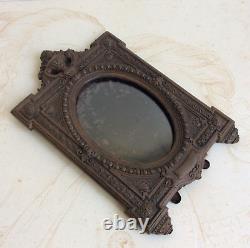 Antique Photo Frame in Ebonite Gutta-Percha Brown 19th Century