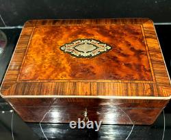 Antique Sewing Box Inlaid Marquetry Period III XIX Century