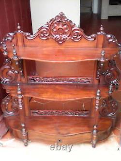 Antique Shelf In 19th Century Mahogany, Napoleon Iii. With Tiroir