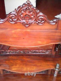 Antique Shelf In 19th Century Mahogany, Napoleon Iii. With Tiroir