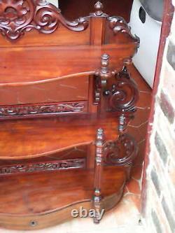 Antique Shelf In 19th Century Mahogany, Napoleon Iii. With Tiroir