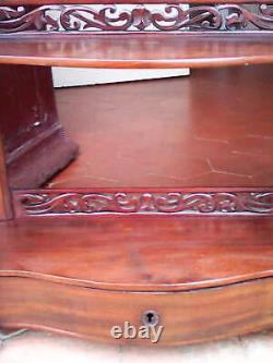 Antique Shelf In 19th Century Mahogany, Napoleon Iii. With Tiroir