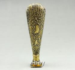 Antique Silver Gilt Seal Stamp with Boar Head Mark, 19th Century