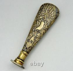 Antique Silver Gilt Seal Stamp with Boar Head Mark, 19th Century