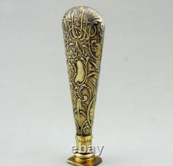 Antique Silver Gilt Seal Stamp with Boar Head Mark, 19th Century