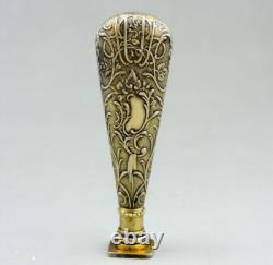 Antique Silver Gilt Seal Stamp with Boar Head Mark, 19th Century
