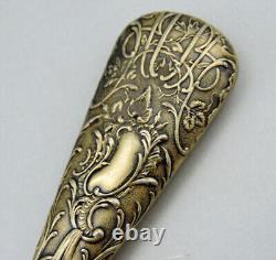 Antique Solid Silver Gilt Seal Stamp with Boar's Head Hallmark 19th Century