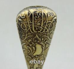 Antique Solid Silver Gilt Seal Stamp with Boar's Head Hallmark 19th Century