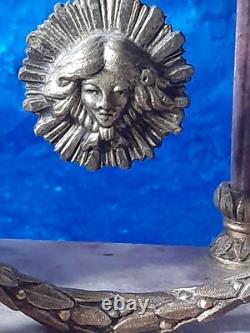 Antique bronze clock with cherub decorations, late 19th to early 20th century, Louis XVI style