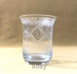 Antique crystal tulip-shaped glass / goblet, Empire Restoration period, 19th century