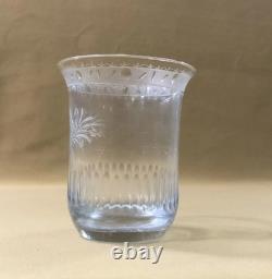 Antique crystal tulip-shaped glass / goblet, Empire Restoration period, 19th century