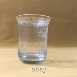 Antique crystal tulip-shaped glass / goblet, Empire Restoration period, 19th century