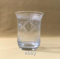 Antique crystal tulip-shaped glass / goblet, Empire Restoration period, 19th century