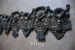 Antique embossed brass frieze of 194 cm x 15.5 cm, 19th century period