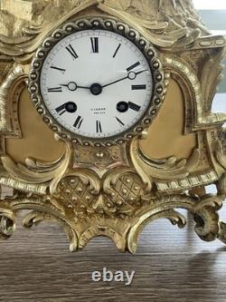 Antique gilded bronze clock from the 19th century