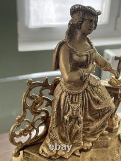 Antique gilded bronze clock from the 19th century