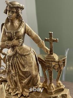 Antique gilded bronze clock from the 19th century