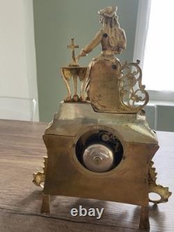 Antique gilded bronze clock from the 19th century