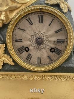 Antique gilt bronze clock, 19th century, key-wound movement