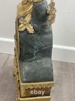 Antique gilt bronze clock, 19th century, key-wound movement