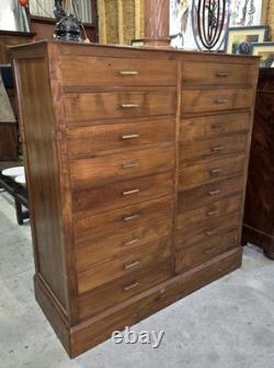 Antique oak drawer cabinet from the 19th century