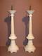 Antique Pair Of Candlestick Holders In Marble, 19th Century