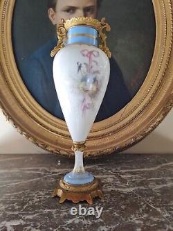 Antique porcelain vase, bronze mount from the late 19th century Napoleon III era.