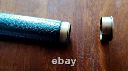 Antique superb long brass leather-covered marine telescope, late 19th century