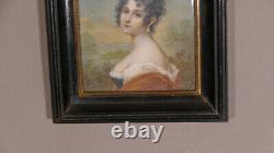 Antoine Duclaux, Empire period miniature, Woman with XIXth century Earring