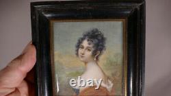 Antoine Duclaux, Empire period miniature, Woman with XIXth century Earring