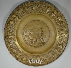 Apollo On His Char, Very Large Decorative Dishes In Brass, Era Xixth