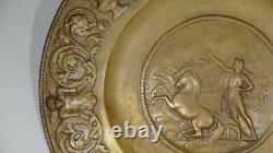 Apollo On His Char, Very Large Decorative Dishes In Brass, Era Xixth