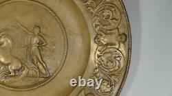 Apollo On His Char, Very Large Decorative Dishes In Brass, Era Xixth