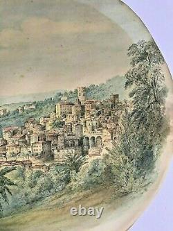 Aquarelle View Of A Village Of Provence Era 1st Part Of The Xixth Century