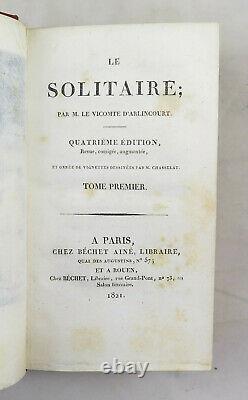 Arlincourt, The Solitaire, 1821, 4e, Half-maroquin Of The Time