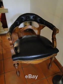 Armchair Curved Office Restoration Xixth Restored Perfect Condition