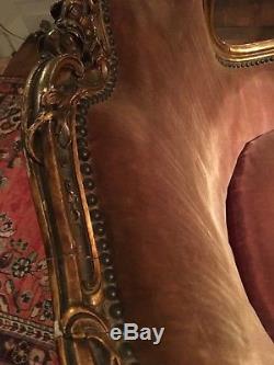 Armchair Louis XV Style Nineteenth Century Rare Gilded Wood