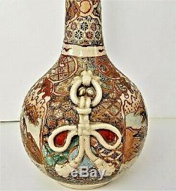 Art Large Vase Asia (30cm.) Ceramic Satzuma, Japan Time Late Nineteenth