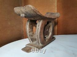 Ashanti African Stool, Light Wood, Epoque Late Xixth/early Xxth