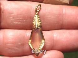 BEAUTIFUL ANTIQUE 19th CENTURY PENDANT IN 18K GOLD 750/1000° WITH CITRINE