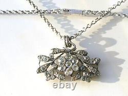 BEAUTIFUL ANTIQUE PENDANT MIDDLE 19TH CENTURY WITH JASERON CHAIN 56cm / IN SILVER