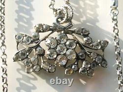 BEAUTIFUL ANTIQUE PENDANT MIDDLE 19TH CENTURY WITH JASERON CHAIN 56cm / IN SILVER