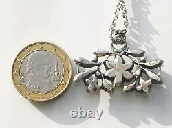 BEAUTIFUL ANTIQUE PENDANT MIDDLE 19TH CENTURY WITH JASERON CHAIN 56cm / IN SILVER